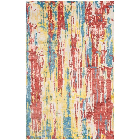 Safavieh 8 x 10 ft. Tibetan Hand Knotted Rectangle Area Rug White & Multi Color TB838A-8